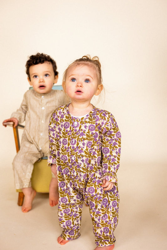 Pyjama/combinaison bébé "Muni/Soleil amande" - Apaches Collections