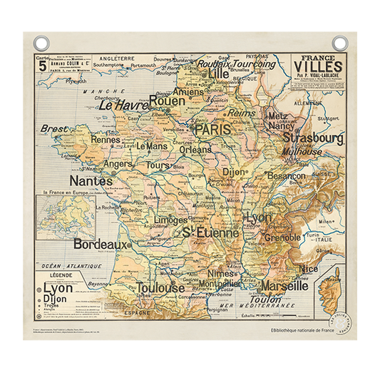 Carte des villes par Vidal-Lablache