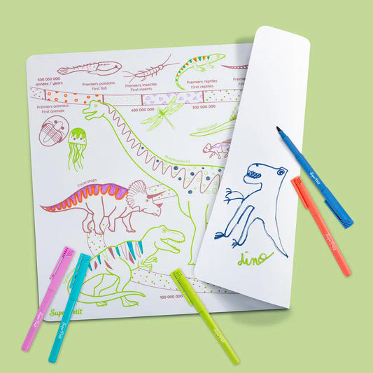 Set de table à colorier - L'ère des dinosaures