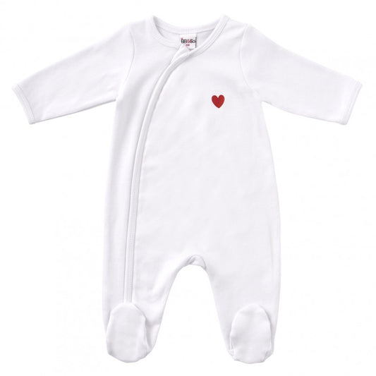 Pyjama bébé blanc croisé Coeur